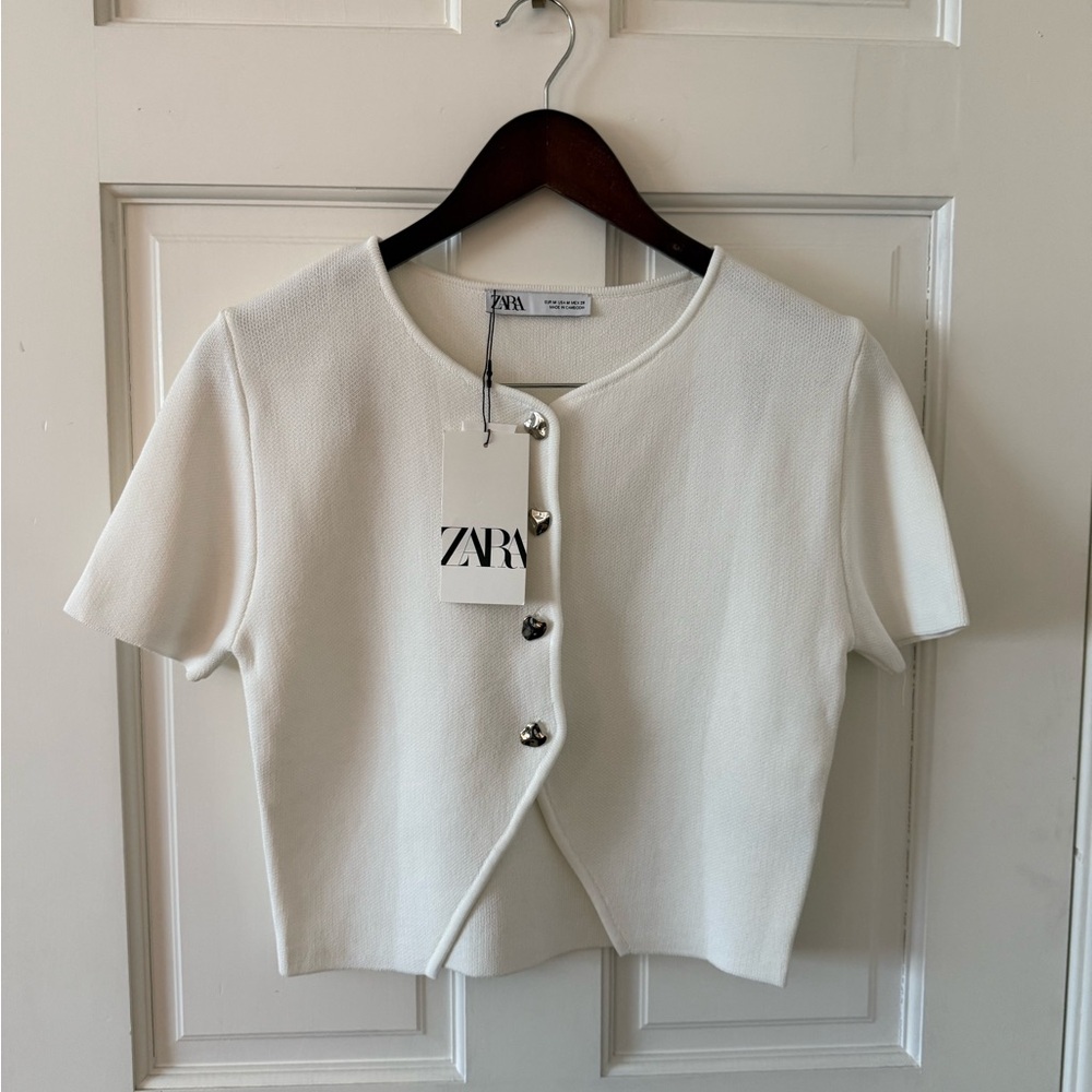 New with Tag: Zara Button Down Short Sleeve Cardigan